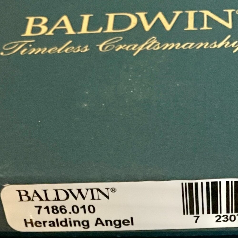 HERALDING ANGEL 7186.010 1998 Baldwin Brass Timeless Craftsmanship Ornament VTG - Picture 3 of 6